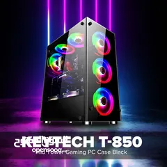  1 كيس جيمنج للتجميعات فارغ مع 4 مراوح ار جي بي ملون - TERMINATOR T-850 4X RGB FANS GAMING CASE