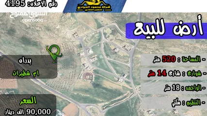  1 رقم الاعلان (4195) ارض سكنية للبيع في منطقة بدران