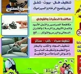  5 شركة مكافحة الحشرات  تنظيف كنب وسجاد فلل  وشقق ومنازل واحواش تنظيف شامل بأسعار مناسب خصم 30%