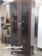  7 فضيه سفره خزائن زجاج خشب لاتيه 18م قشرة بلوط الوان متعددة تفصيل حسب الطلب والمقاس كفاله 5سنوات