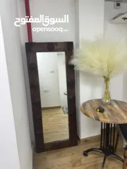  9 مكتب رسبشن مع خزانة دفات مرايا جانبية بحالة ممتازة