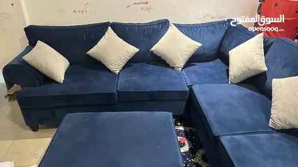  2 6 Seater Sofa with Pillows and leg rest