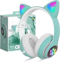  5 Cat Ear Headphone Bluetooth 3.5 Stereo Headset, STN-28 Audio Device, Noise Canceling and Microphone.