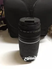  3 عدسة Canon  75-300 بحالة الوكالة مع الغطاء الأمامي والغطاء الخلفي