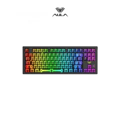  6 كيبورد جيمنغ مضيئ احترافي لكل الجيمرز  Aula Keyboard F2183 Transparent Layout Gaming RGB Lights OG