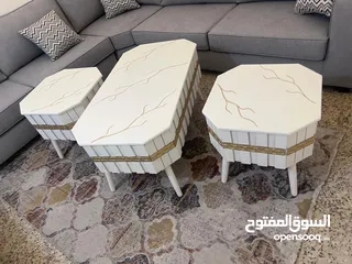  3 تشكيلة من اطقم طربيزات 3قطع ستايل تركي