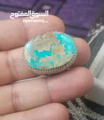 3 خاتم فيروزي نيشابوري ايراني صياغه يدويه جديد مع شهادته  اللهم صل وسلم وبارك على نبينا محمد