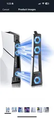  1 Cooling fan PS5 Slim KASTWAV نظام تبريد هادئ و صامت مع 3 مراوح مبرد مع إضاءة 5 volts AC