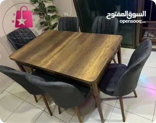  2 نقدم لكِ/لكِ طاولة طعام مستطيلة رائعة مع 6 كراسي، مصممة لتلبية جميع احتياجاتكِ/احتياجاتكِ