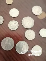  18 عملات قديمة للبيع اردني امريكي بريطاني ألماني عراقي خليجي يوجد قطع نوادر ومميزة
