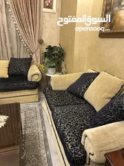  2 طقم صالون 7 مقاعد موديل حديث قماش تركي خشب سويد بسعر مغري جدا