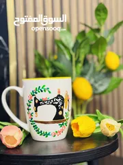  6 مجات هاند ميد مرسومة يدوياً بسعر 15شيقل