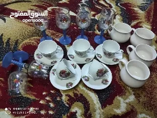  3 طقم فناجين شاي وطقم عصير