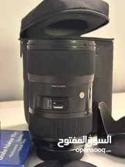  1 عدسة Sigma 18-35mm f/1.8 DC HSM Art (لنظام نيكون) بحالة ممتازة + حقيبة مخصصة وفلتر بولارايز