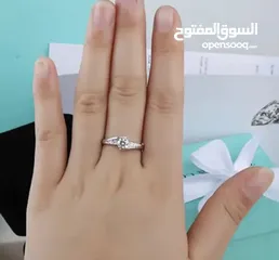  9 Stainless steel sterling silver and white gold zirconia rings, with gift box and gift holder