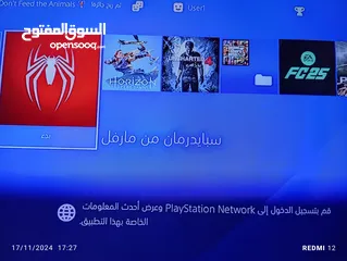  6 بلايستيشن 4 مستعمل معه لعب تنزيل Spiderman or horizon or fc2025 or gta5