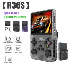  1 R36S Retro Handheld Video Game Console Open Source System 3.5 Inch جهاز اتاري شحن محمول