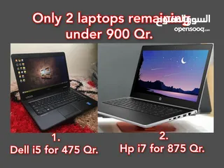  1 Only 2 laptops remaining under 900 Qr.