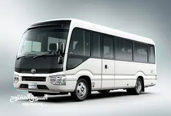  4 Rental Coaster Bus & Shuttle Services staff transport. كوستر حافلات لإيجاد