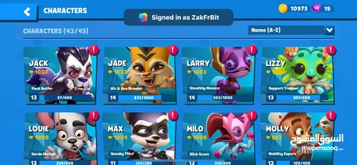  4 Zooba zoo battle royale account with almost all characters high level