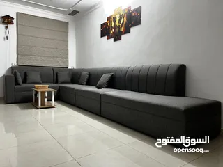  1 L shape sofa (5 pcs.) in perfect condition. (No spill spot, no wear and tear).