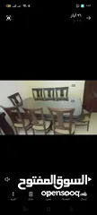  4 طاولة سفرة مع كراسي منجدة عدد 8 بحالة ممتازة  ديلسوار مراه شبه جديد  للاستفسار الاسعار الاتصال