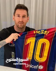  2 Messi signed tshirt 2021 Barcelona