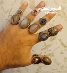  17 خواتم فضه مطعمه بالحجر الكريم