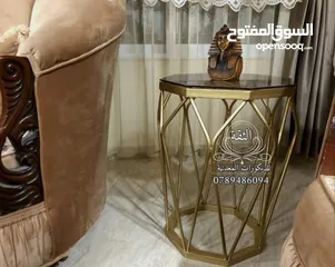  28 الثقة للديكورات المعدنية والخشبية طاولات معدن مودرن و واطقم سرفيس طقم المتداخل فقط 35دينار 078948609