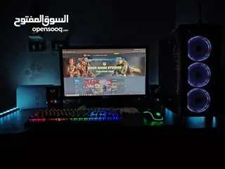  1 ست اب كامل جهاز بي سي جيمنج مع كرسي و طاوله