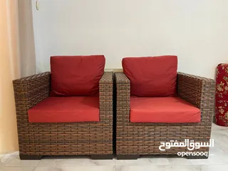  3 طقم راتان حديقة