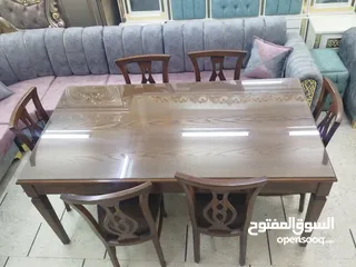  2 طاولة سفرة زان مع 6 كراسي جديدة
