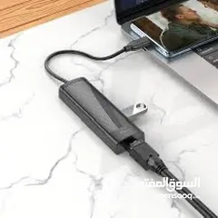  4 Hoco HB42 4 IN 1 USP-C TO USB + Rj45 تحويلة من تايب سي لا3 مداخل USP مع مدخل انترنت لايباد و ماك بوك