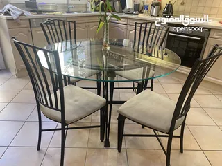  1 Dining table with 4 chairs  طاولة سفرة مع 4 كراسي