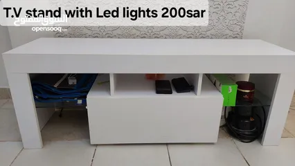  1 t.v stand with led lights