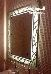  16 زجاج مرايا سيكوريت تفصيل وتركيب جميع انواع الزجاج وديكورات مرايا المداخل مع الاضاءة