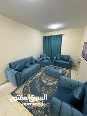  7 شقه مفروش غرفه وصاله للايجار الشهري بعجمان منطقه الراشديه بجوار حديقه السيدات