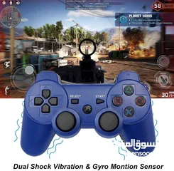  3 يد العاب جيمنغ بلايستيشن 3 الوان متعددة DoubleShock PS3 Controller Wireless Gamepad