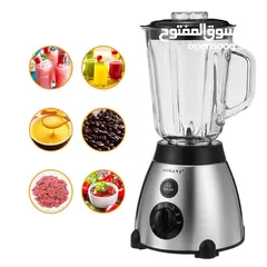  27 خلاط ستانلس شاف زجاج 2 في 1 خلاط Sokany مع مطحنه 1.5 لتر 3 سرعات مكسر mixer