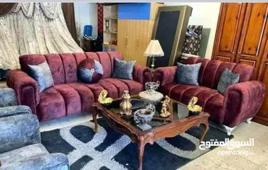  3 طقم كنب 7مقاعد خشب لاتيه سويد 135