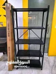  5 ستاند المطبخ المعدني قابل للطي 5 رفوف من المعدن الثقيل المتين بإمكانك استخدامها كزاوية وستاند خاص