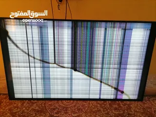  2 تلفاز 65 بوصه شاشه منكسره