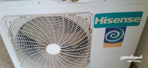  2 مكيف hisense مستعمل بحالة الجديد انفيرتر طن ونص حامي بارد