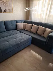  5 كنب زاويه حرف ل بلون تركواز انيق يتحول الى سرير كبير تصميم عملي وعصري بحاله شبه جديد للبيع بالمدينه