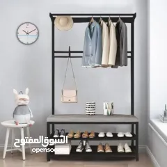  2 شماعة + جزامة  مقعد 3*1 جودة عالية وتحمل ممتاز مصنوعة من معدن متين وقوي يتحمل الأوزان الثقيلة