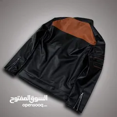  3 جاكيت جلد مبطن فرو ناعم