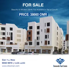  1 #REF1082   Beautiful & Modern 2BHK Flat for Sale in Tilal al Qurum