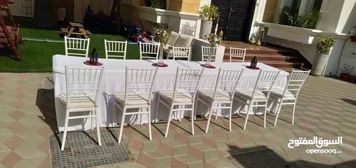  6 Chair and table. air cooler. tent for rent تاجير كراسي و طاولة
