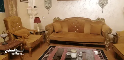  3 طقم كنب حفر مصري دمياطي خشب زان