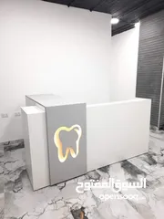  1 كاونتر استقبال فاخر _ ريسبشن مع إضاءة  للبيع من المصنع بسعر الجملة شامل التوصيل عمان زرقاء